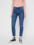 MID-RISE SLIM FIT JEANS Medium Blue Denim | Dame PIECES Jeans